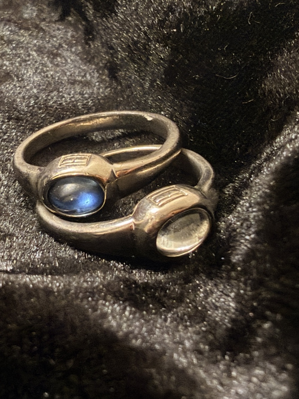 Tommy Hilfiger Clear & Blue Stacking Ring Set